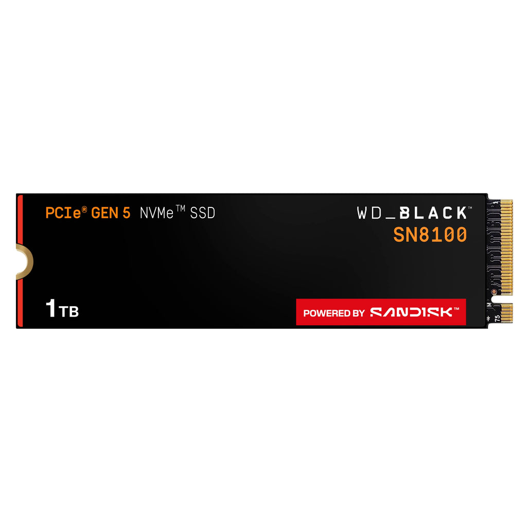 WD_Black SN8100 1TB NVMe SSD - PCIe 5.0x4, M.2 2280, Up to 14,900MB/s Read Speed, up to 11,000MB/s Write Speed, Best for AI Applications, Gaming, and Video Editing - WDS100T1X0M